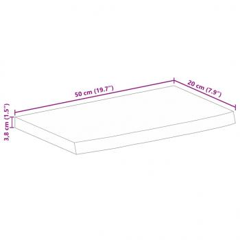 Tischplatte 50x20x3,8 cm Baumkante Massivholz Raues Mangoholz