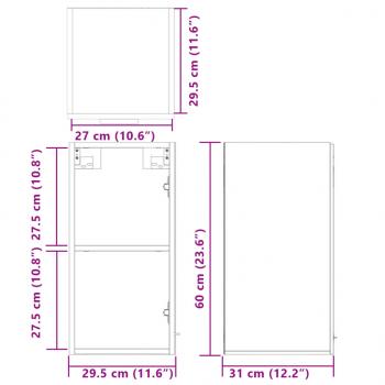 Hängeschrank Sonoma-Eiche 29,5x31x60 cm Holzwerkstoff