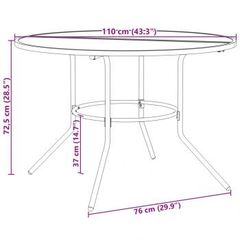 Gartenstuhl-Set 7-tlg. Stapelbar Pulverbeschichteter Stahl