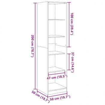 Kleiderschrank Braun Eichen-Optik 50x50x200 cm Holzwerkstoff