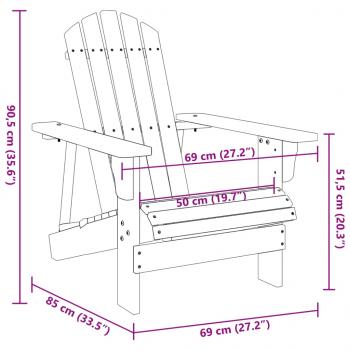 Adirondack-Stuhl Grau 69x85x90,5 cm Massivholz Tanne