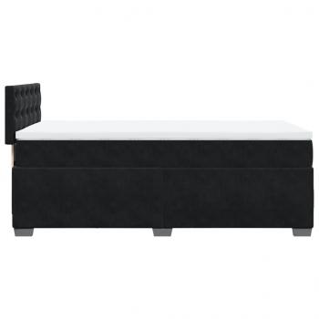 Boxspringbett mit Matratze Schwarz 100x200 cm Samt