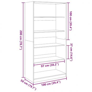 Kleiderschrank Altholz-Optik 100x50x200 cm Holzwerkstoff