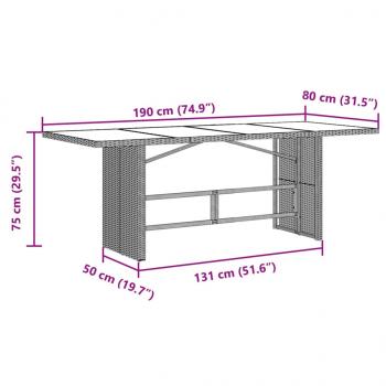 9-tlg. Garten-Bistro-Set mit Kissen Grau Poly Rattan