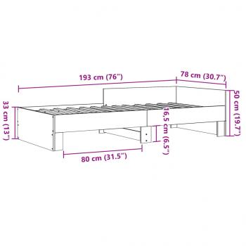 Bettgestell ohne Matratze Sonoma-Eiche 75x190 cm Holzwerkstoff