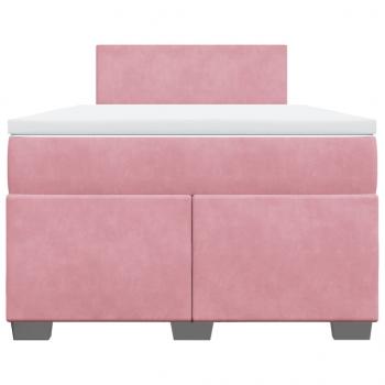 Boxspringbett mit Matratze Rosa 120x200 cm Samt