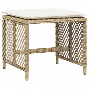 17-tlg. Garten-Essgruppe mit Kissen Beige Poly Rattan