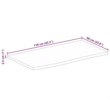 Tischplatte mit Baumkante 110x60x2,5 cm Massivholz Mango