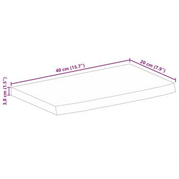 Tischplatte mit Baumkante 40x20x3,8 cm Massivholz Mango