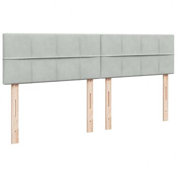 Boxspringbett mit Matratze Hellgrau 200x200 cm Samt