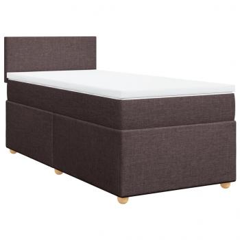 Boxspringbett mit Matratze Dunkelbraun 90x190 cm Stoff