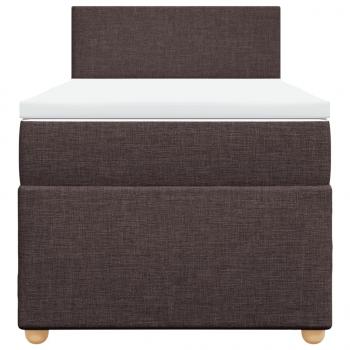 Boxspringbett mit Matratze Dunkelbraun 90x190 cm Stoff