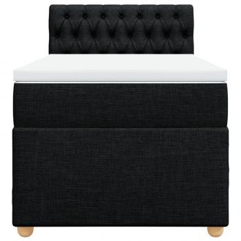 Boxspringbett mit Matratze Schwarz 90x190 cm Stoff