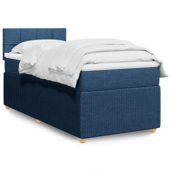 ARDEBO.de - Boxspringbett mit Matratze Blau 90x190 cm Stoff