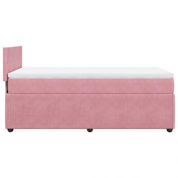 Boxspringbett mit Matratze Rosa 80x200 cm Samt