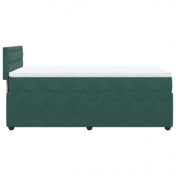 Boxspringbett mit Matratze Dunkelgrün 80x200 cm Samt