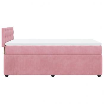 Boxspringbett mit Matratze Rosa 80x200 cm Samt