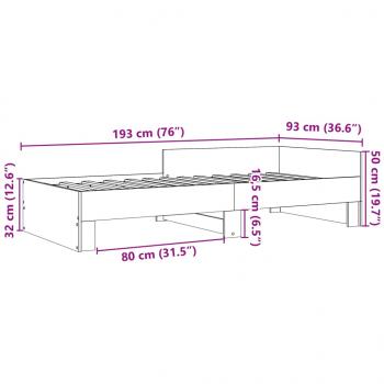 Bettgestell ohne Matratze Sonoma-Eiche 90x190 cm Holzwerkstoff