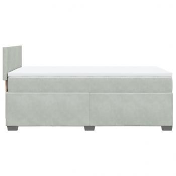 Boxspringbett mit Matratze Hellgrau 100x200 cm Samt