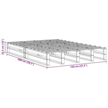 Massivholzbett ohne Matratze 120x200 cm Kiefernholz