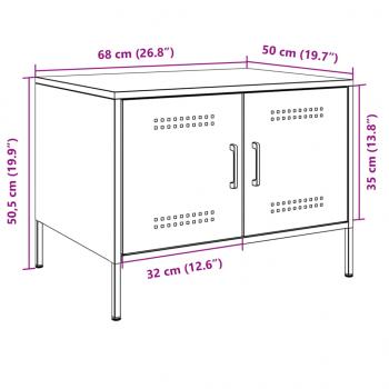 Couchtisch Senfgelb 68x50x50,5 cm Stahl