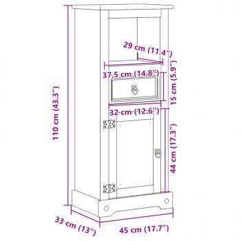 Badschrank Corona 45x33x110 cm Massivholz Kiefer