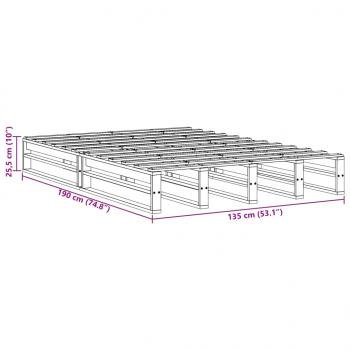 Massivholzbett ohne Matratze 135x190 cm Kiefernholz