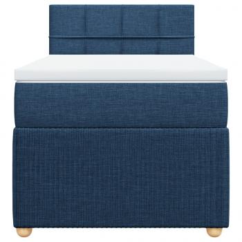 Boxspringbett mit Matratze Blau 90x190 cm Stoff