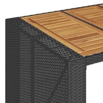 9-tlg. Gartenbar-Set mit Kissen Schwarz Poly Rattan