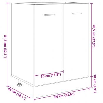 Unterschrank Sonoma-Eiche 60x46x81,5 cm Holzwerkstoff