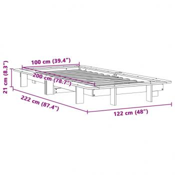 Massivholzbett ohne Matratze 100x200 cm Kiefernholz