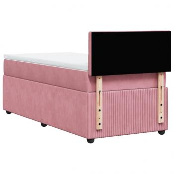 Boxspringbett mit Matratze Rosa 100x200 cm Samt