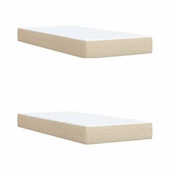 Boxspringbett mit Matratze Creme 200x200 cm Stoff