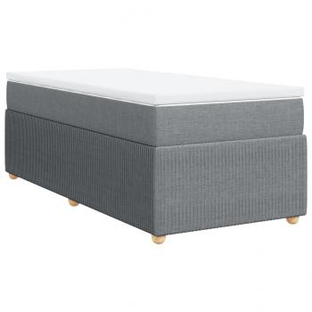 Boxspringbett mit Matratze Hellgrau 90x190 cm Stoff