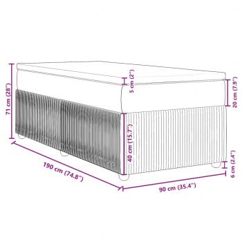 Boxspringbett mit Matratze Hellgrau 90x190 cm Stoff