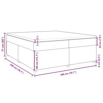 Boxspringbett mit Matratze Hellgrau 200x200 cm Stoff