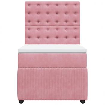 Boxspringbett mit Matratze Rosa 100x200 cm Samt