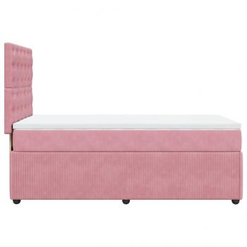 Boxspringbett mit Matratze Rosa 100x200 cm Samt