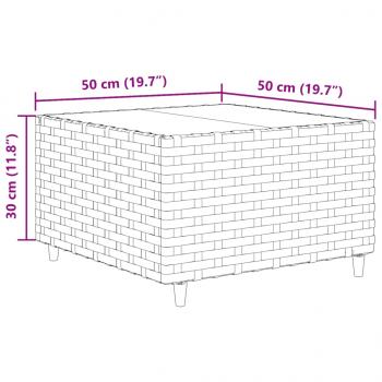 7-tlg. Garten-Lounge-Set mit Kissen Grau Poly Rattan