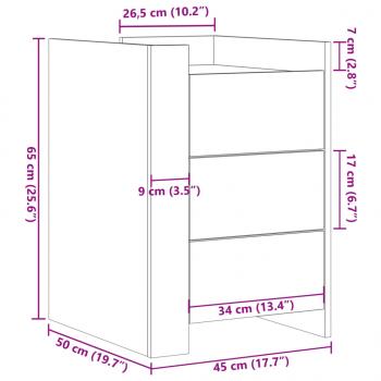 Nachttisch Sonoma-Eiche 45x50x65 cm Holzwerkstoff