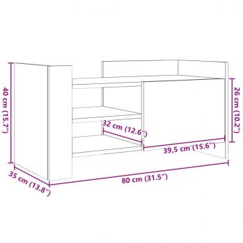 TV-Schrank Braun Eichen-Optik 80x35x40 cm Holzwerkstoff