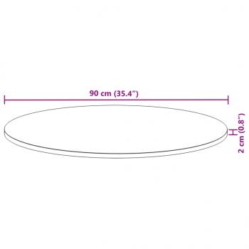 Tischplatte Rund Ø90x2 cm Massivholz Akazie