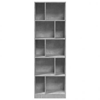 Bücherregal Betongrau 57x28,5x174 cm Holzwerkstoff