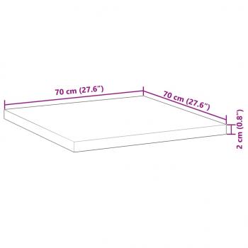 Tischplatte Quadratisch 70x70x2 cm Massivholz Akazie