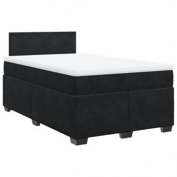 Boxspringbett mit Matratze Schwarz 120x190 cm Samt