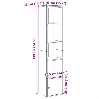 Bücherregal Weiß 40x36x189 cm Holzwerkstoff