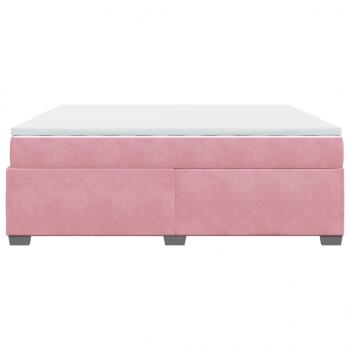 Boxspringbett mit Matratze Rosa 200x200 cm Samt