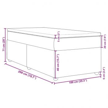 Boxspringbett mit Matratze Hellgrau 100x200 cm Stoff