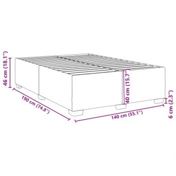 Bettgestell ohne Matratze Dunkelgrau 140x190 cm Samt