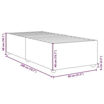 Bettgestell ohne Matratze Hellgrau 80x200 cm Stoff